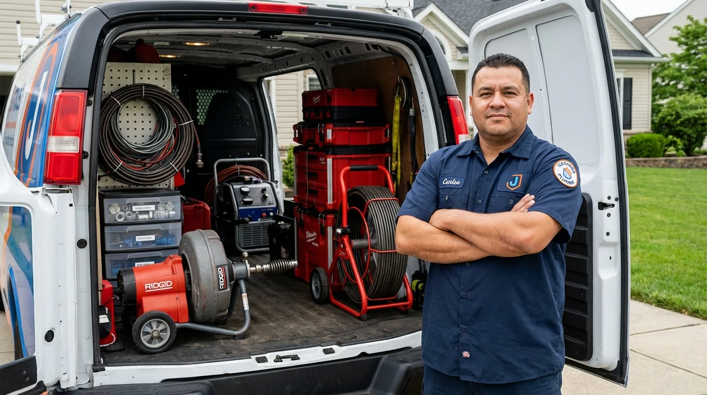 Professional drain cleaning equipment and Johns Plumbing LLC plumber in Avon Park