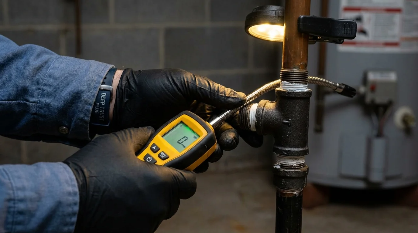 Gas leak detection with electronic sniffer by Johns Plumbing LLC in Avon Park