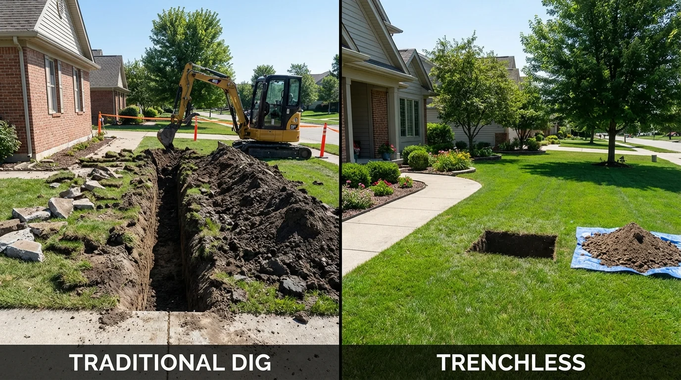Trenchless sewer repair with minimal yard damage versus traditional excavation in Avon Park, FL